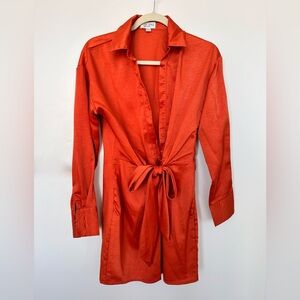 Silk Tie Front Dress